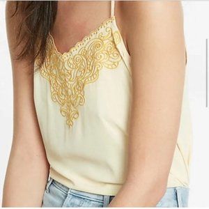 NWOT Yellow Express Embroidered Tank